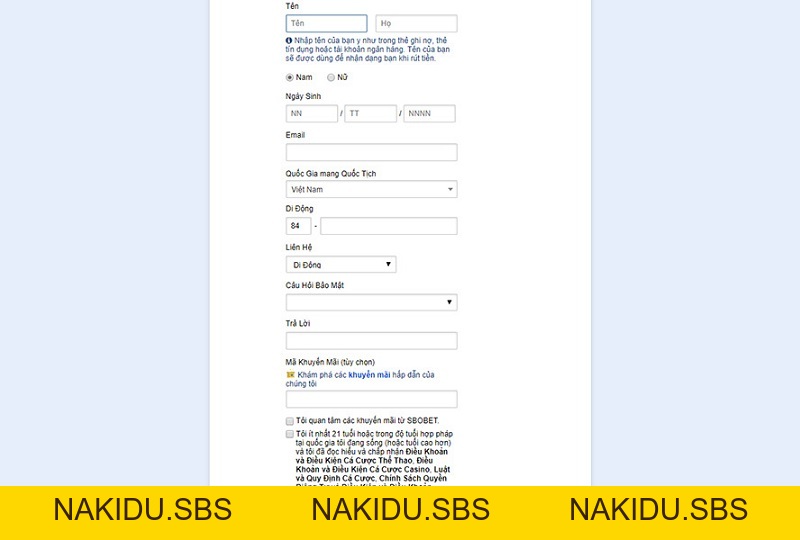 Hướng dẫn chơi cá cược tại nhà cái Sbobet - Nakidu
